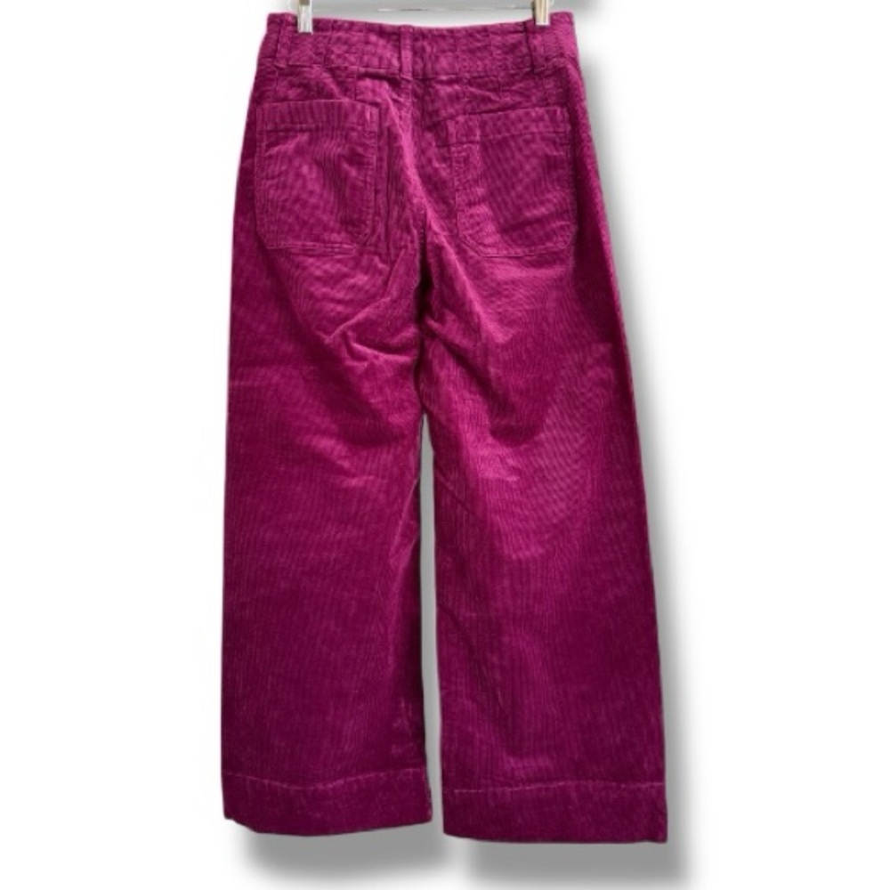 Anthropologie Maeve The Colette Wide-Leg Corduroy Crop Pants Size 26 Violet - Picture 5 of 11